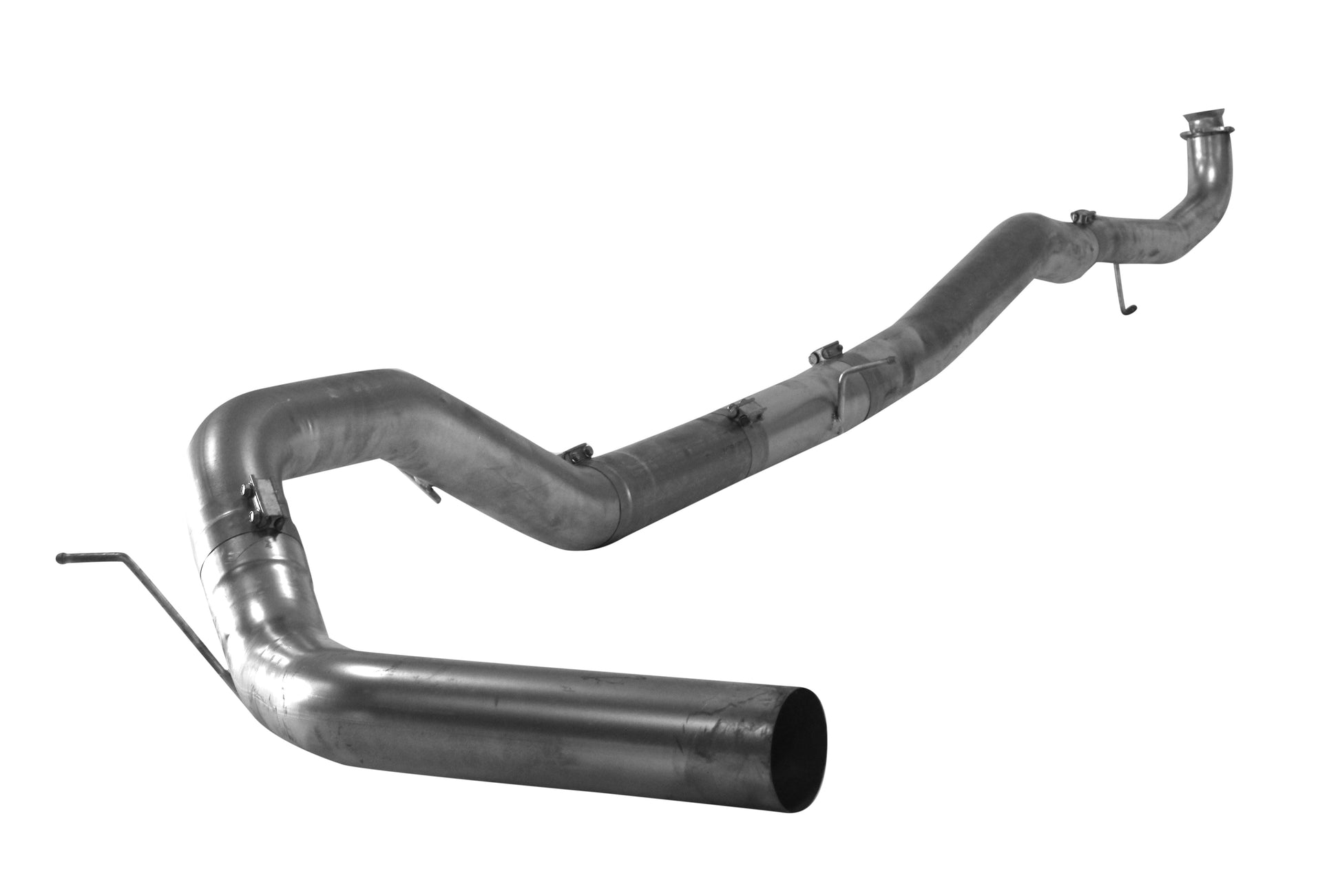 4" Downpipe Back Single | Cab & Chassis-2017-2019 GM 2500/3500 6.6L DURAMAX L5P Exhaust Flo-Pro Aluminized No Muffler 